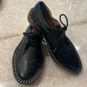 Matt Brendon Beautiful Black oxfords, S 6 chain link detail. Hand crafted in NYC